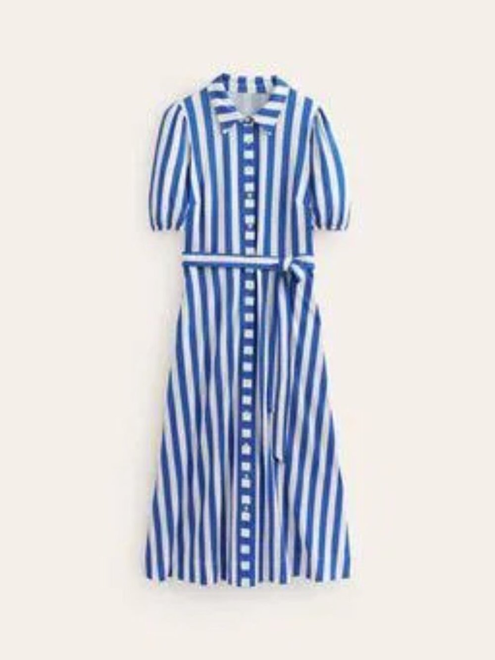 Boden Libby Jersey Midi Shirt Dress, Blue Stripe, 6P - Picture 3 of 7